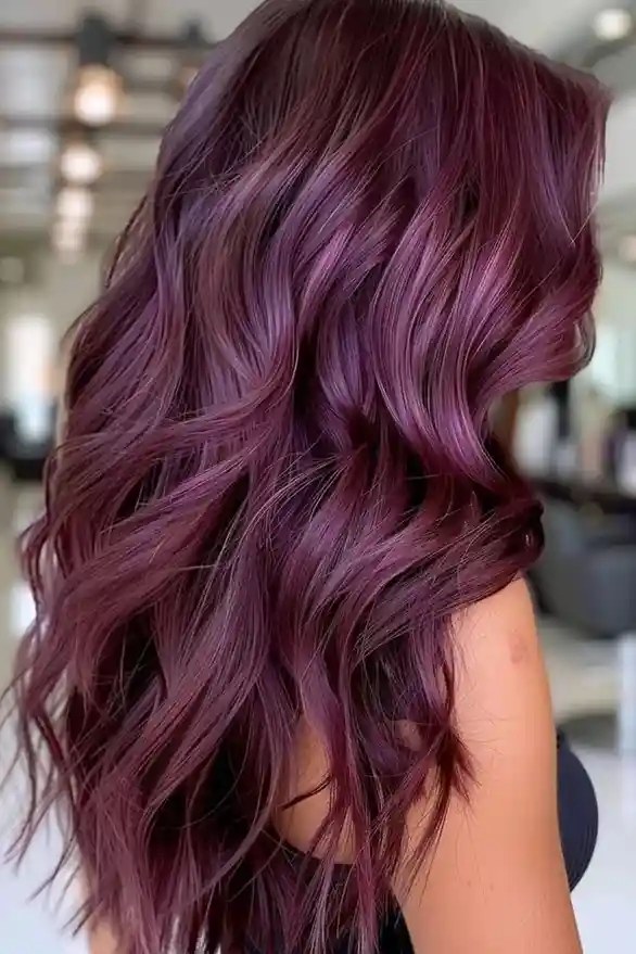 19 Purple Hair Color Ideas That Look Expensive, Cool, and Just a Little Bit Dangerous 12 Burgundy Purple Hair
