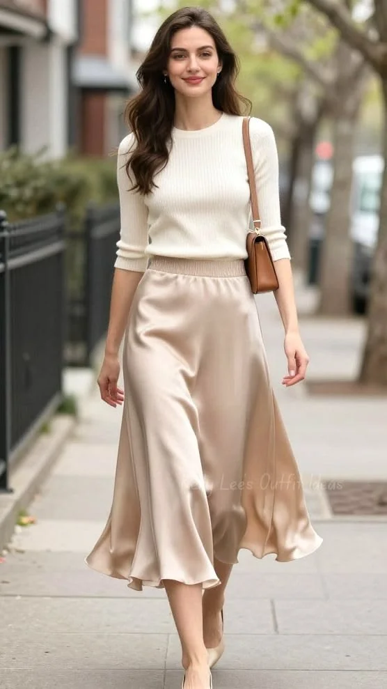 16 Simple Outfit Ideas That Look Effortless, Chic, and Actually Wearable 10 Cardigan Slip Skirt