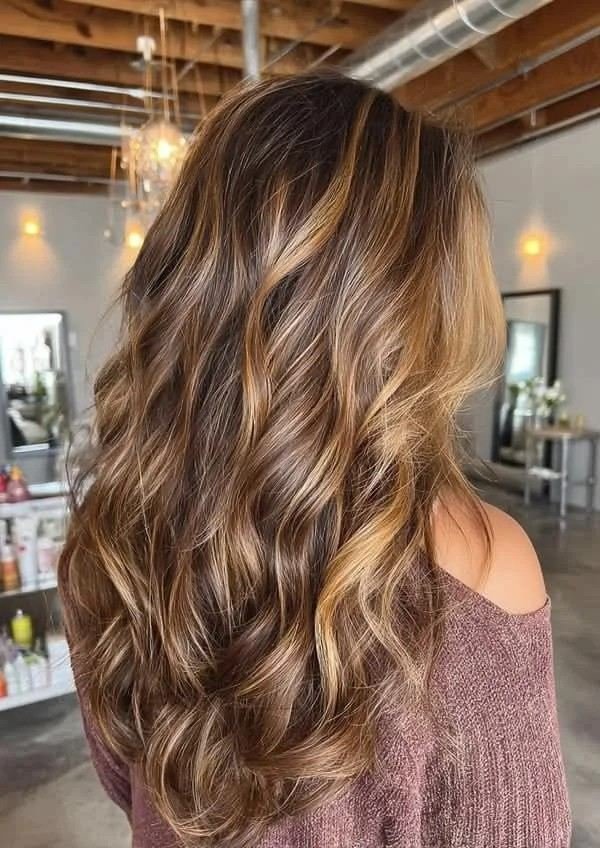 Chocolate Brown With Golden Blonde Highlights