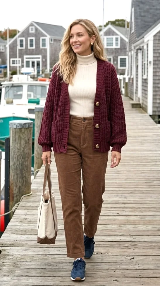 Fresh Layers, Better Outfits: 15 Fall Fashion Outfits That Feel So Current 11 Collarless Jacket With Straight Leg Corduroy Pants