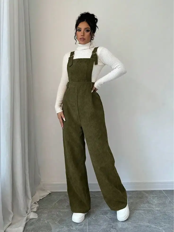 Cute, Cozy, and Easy: 15 Cute Fall Outfits You’ll Want on Repeat 3 Corduroy Overalls With a Fitted Long Sleeve Top