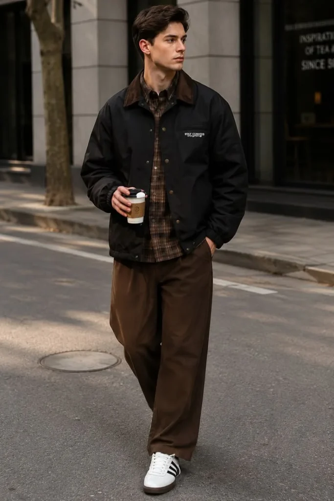Cool Layers, Zero Fuss: 16 Fall Outfits Men Can Actually Wear 16 Corduroy Shirt Jacket With Black Trousers