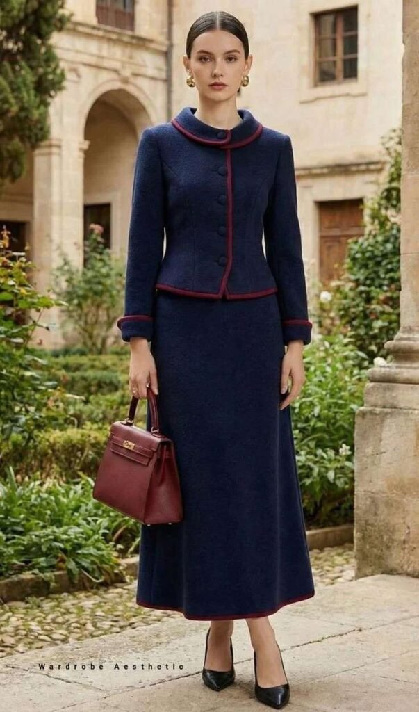 Soft Layers, Dreamy Details: 17 Fall Outfits Aesthetic Lovers Will Save for Later 5 Cropped Wool Jacket With a Bias Cut Skirt