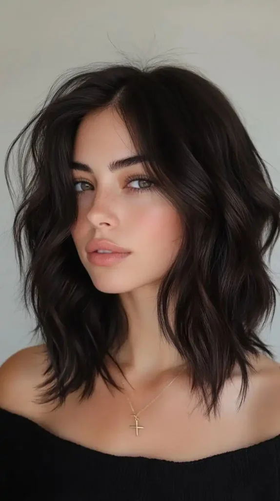 18 Short Dark Hair Ideas That Look Expensive, Chic, and Way Too Easy to Pull Off 7 Dark Shaggy Bob