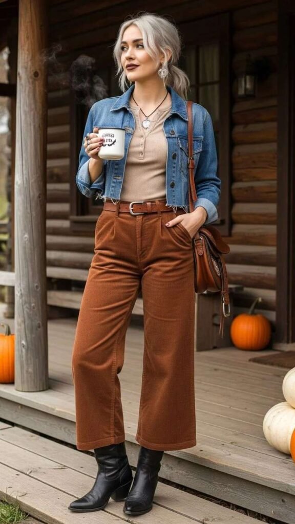 Cool Layers, Zero Fuss: 16 Fall Outfits Men Can Actually Wear 6 Denim Jacket With Corduroy Pants