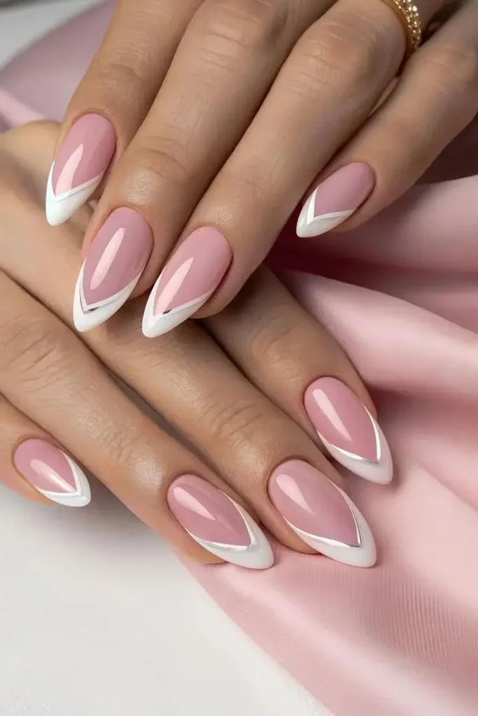 16 Classy Almond Nails That Make Every Outfit Look Expensive (Your New Everyday Nail Obsession) 3 French Tip Almond Nails With a Modern Twist