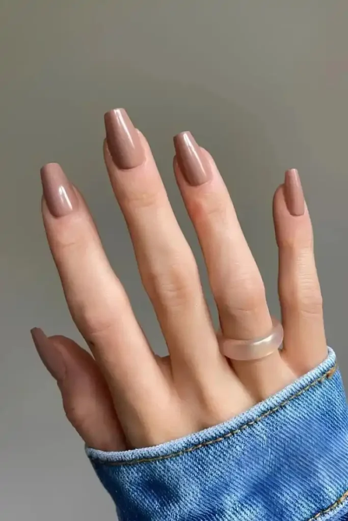 Latte Nude Almond Nails