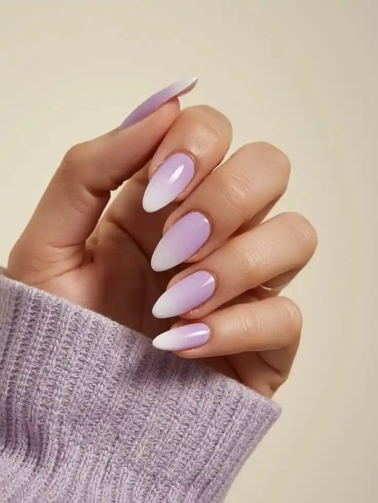 15 Short Ombre Nails Ideas That Look Expensive Without Trying Too Hard 8 Lavender Ombre Nails