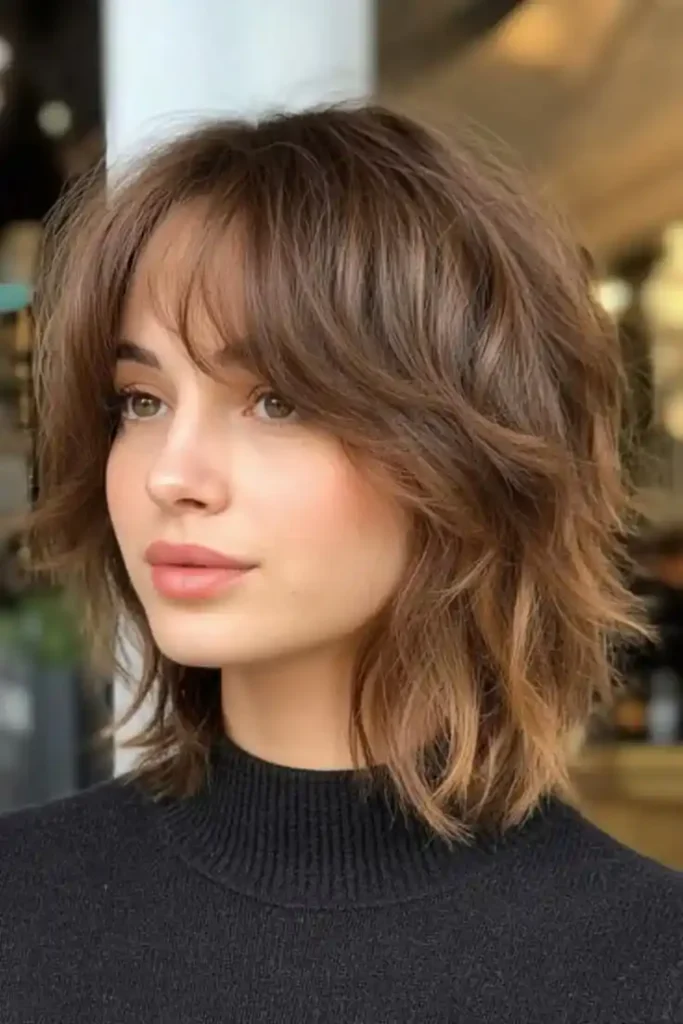 18 Short Hair With Layers Ideas That Instantly Make You Look Cooler (Yes, Really) 9 Layered Bob With Curtain Bangs