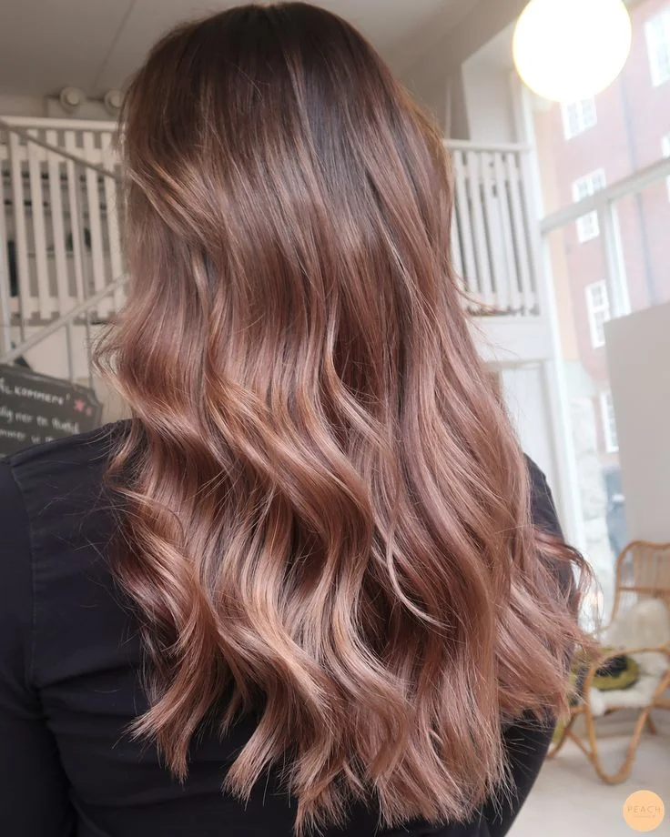 Light Chocolate Brown with Rose Gold Tones