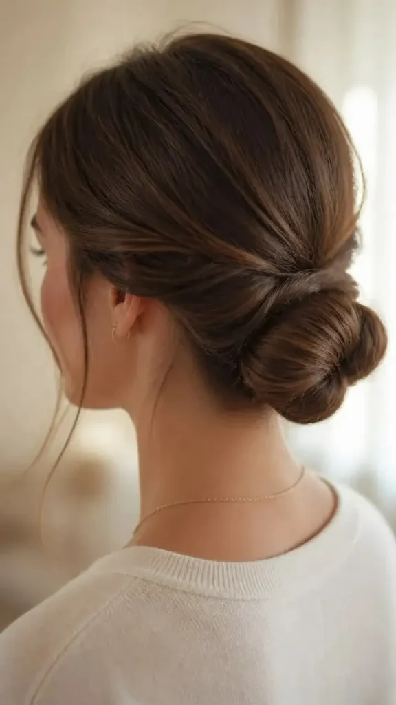 15 Short Hair Updo Ideas That Look Expensive, Effortless, and Ready in Minutes 2 Low Twisted Chignon