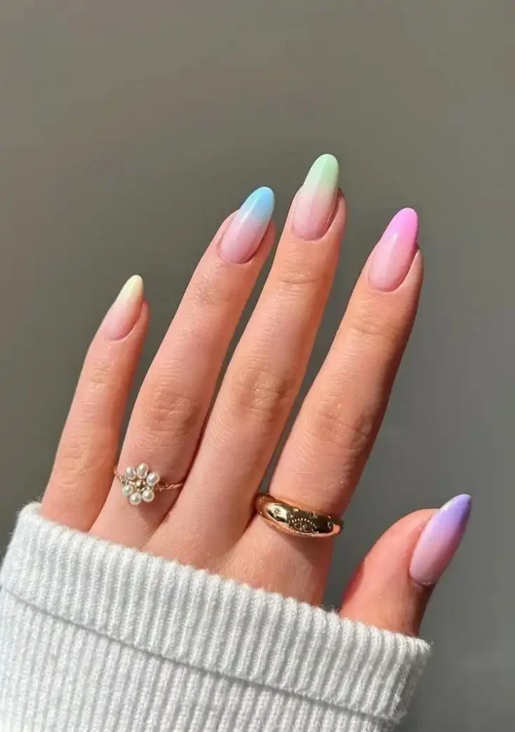 15 Short Ombre Nails Ideas That Look Expensive Without Trying Too Hard 16 Pastel Rainbow Ombre Short Nails