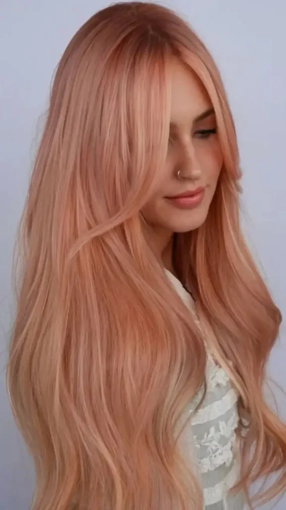 20 Pink Hair Color Ideas That Look So Cute, Your Camera Roll Won’t Survive 8 Peachy Pink Hair