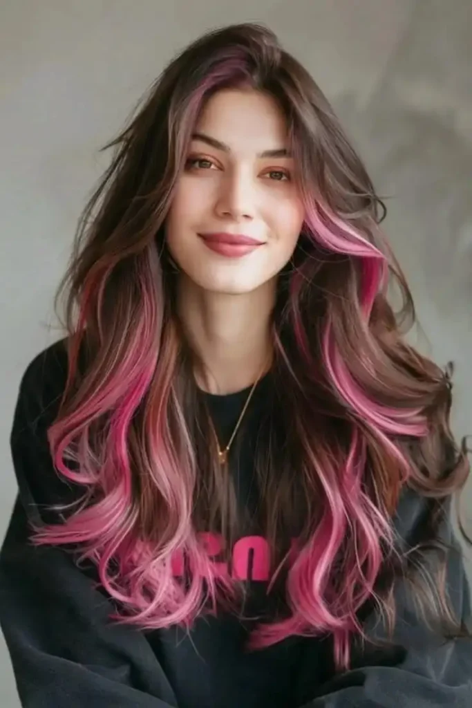 20 Pink Hair Color Ideas That Look So Cute, Your Camera Roll Won’t Survive 18 Pink Peekaboo Hair