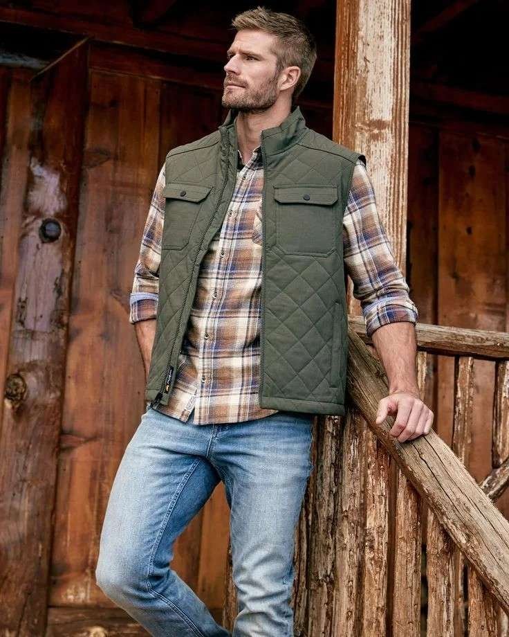 Cool Layers, Zero Fuss: 16 Fall Outfits Men Can Actually Wear 12 Quilted Vest With Oxford Shirt