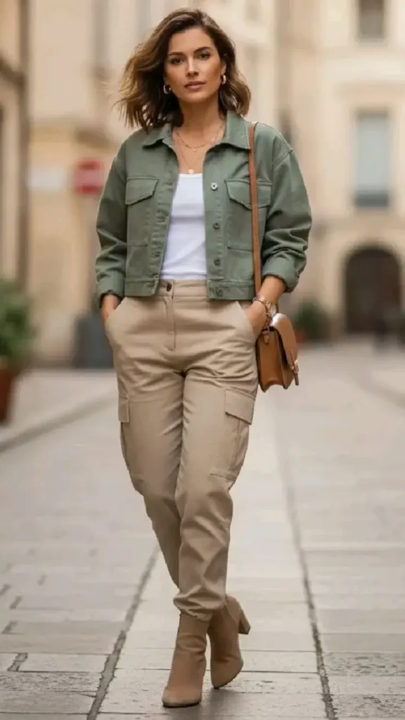 Cute, Cozy, and Easy: 15 Cute Fall Outfits You’ll Want on Repeat 8 Sherpa Jacket With Cargo Pants