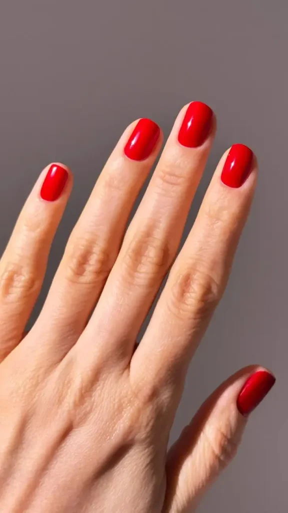 18 Really Short Nails Ideas That Prove Tiny Manicures Can Still Slay 7 ShortRedNails 1