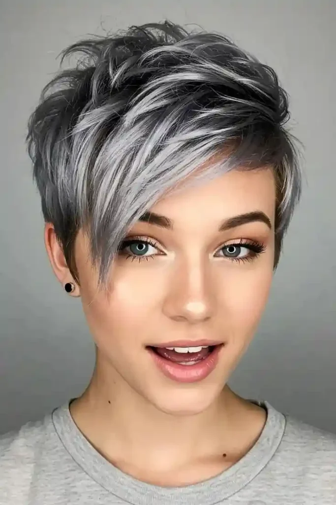 Silver Pixie Cut