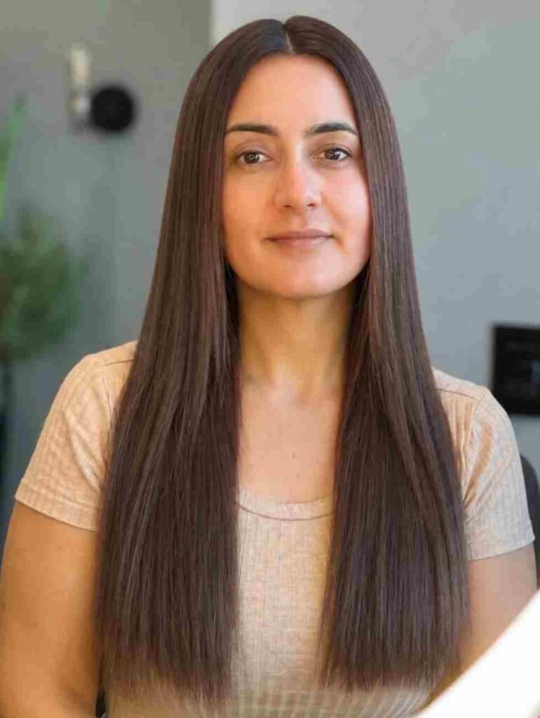 16 Formal Hairstyles That Make You Look Expensive With Basically Zero Drama 10 Sleek Middle Part Straight Hair