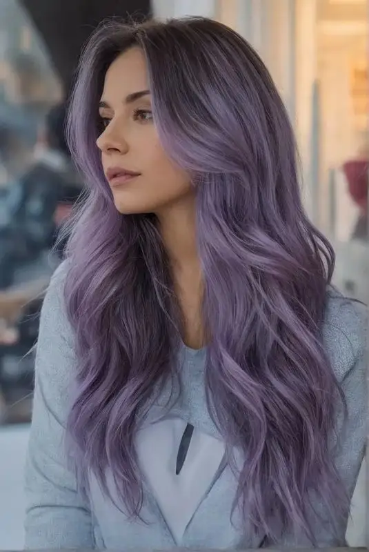19 Purple Hair Color Ideas That Look Expensive, Cool, and Just a Little Bit Dangerous 6 Smoky Purple Hair