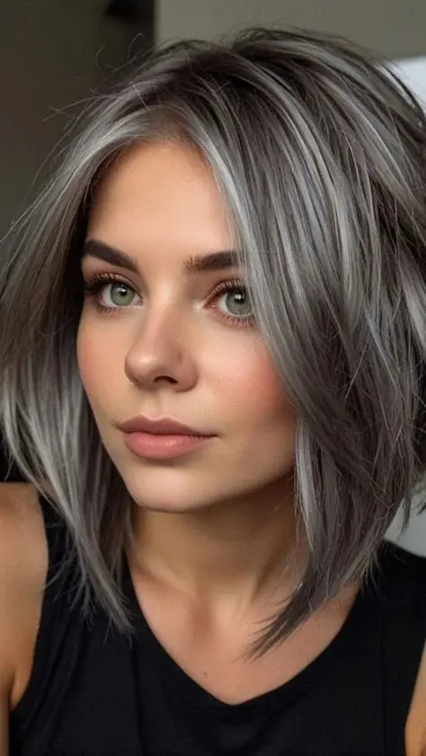 18 Short Hair Highlights That Make Your Cut Look Instantly More Expensive 19 Smoky Silver Highlights on Short Dark Hair