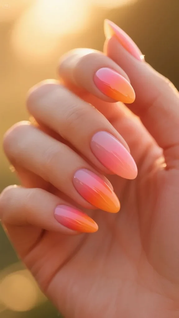 15 Short Ombre Nails Ideas That Look Expensive Without Trying Too Hard 14 Sunset Ombre Short Nails