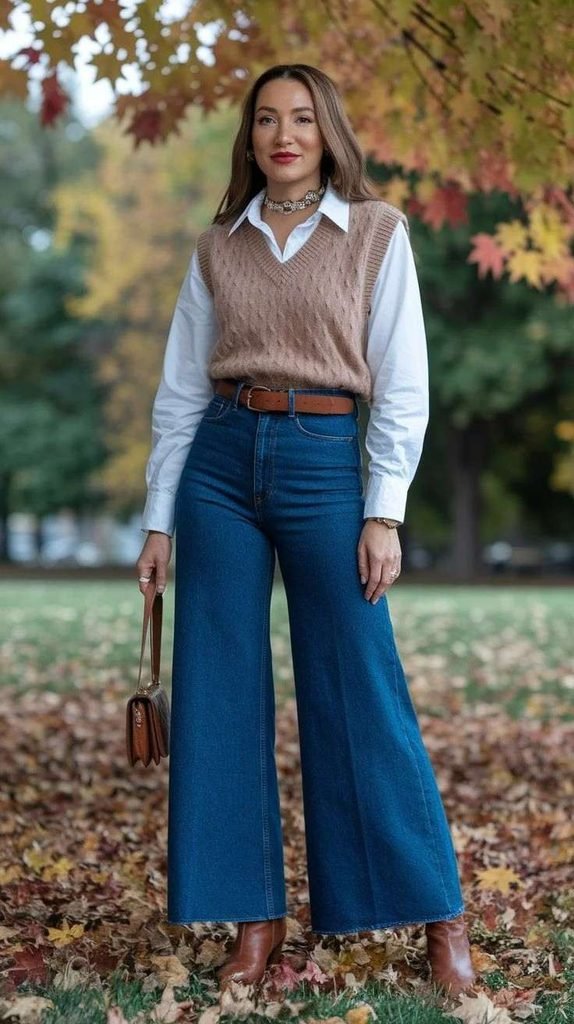 16 Simple Outfit Ideas That Look Effortless, Chic, and Actually Wearable 14 Sweater Vest White Shirt