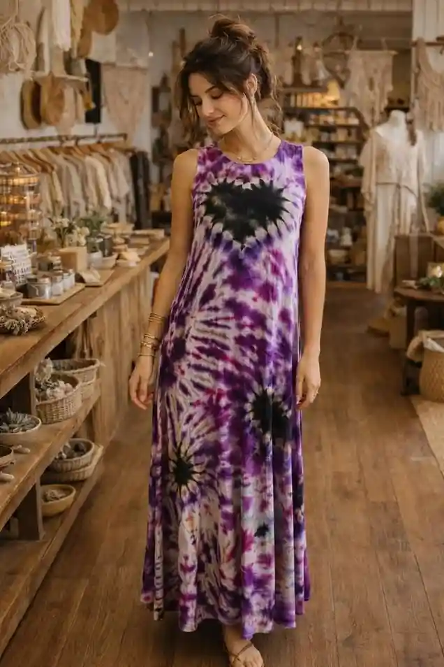 19 Festival Outfit Ideas That Look Cool, Feel Comfy, and Survive the Whole Weekend 19 Tie Dye Dress Platform Sneakers