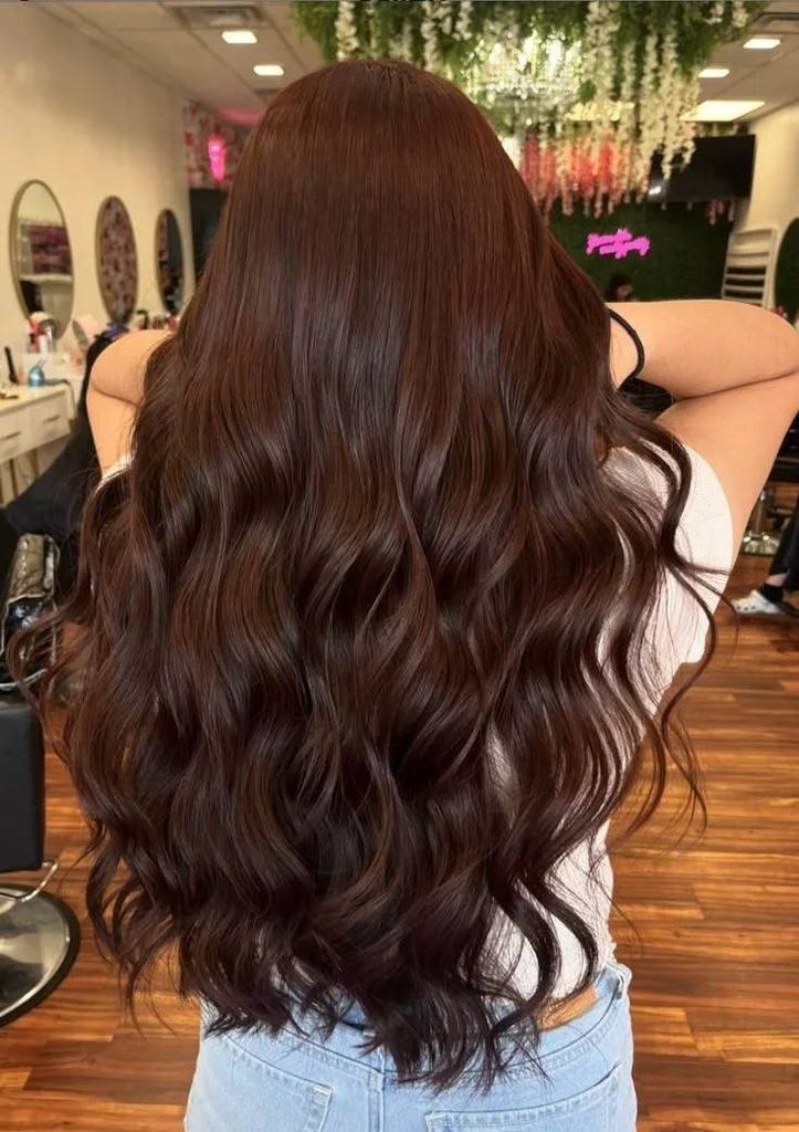 Warm Chocolate Brown with Red Undertones