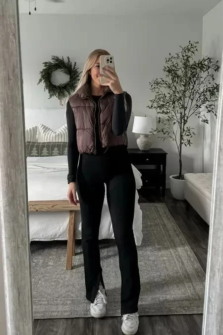 Wool Shacket With Thermal Leggings
