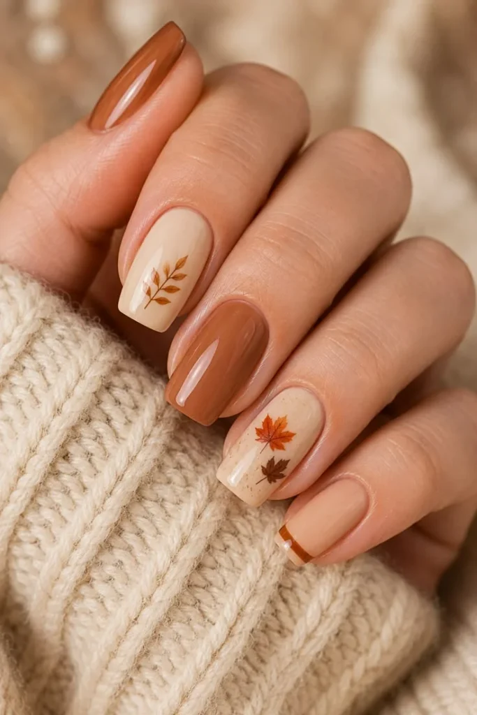 Autumn Leaf Nail Design
