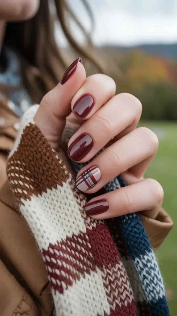 15 Brown Fall Nails Ideas That Create The Perfect Cozy Autumn Manicure 15 Brown And Burgundy Combination Nails