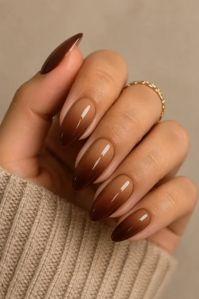 Caramel Brown Nails