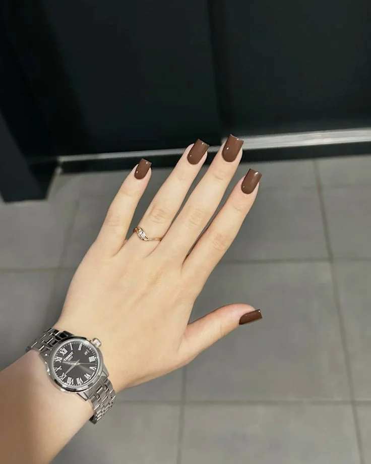 14 Fall Coffin Nails Ideas That Make Your Autumn Manicure Look Trendy And Chic 1 Chocolate Brown Coffin Nails