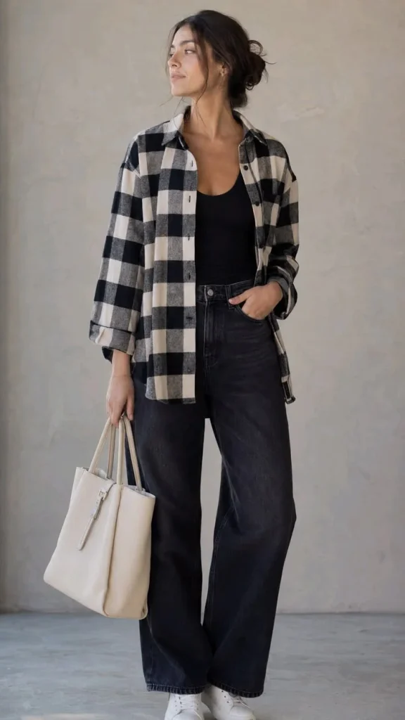 14 Fall Outfits Pumpkin Patch Ideas For The Cutest Autumn Day Out 15 Classic Flannel Shirt With A Vest