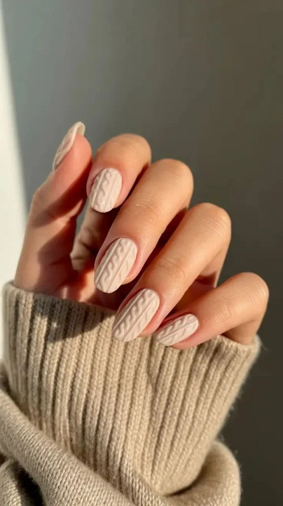 Cozy Sweater Pattern Nails