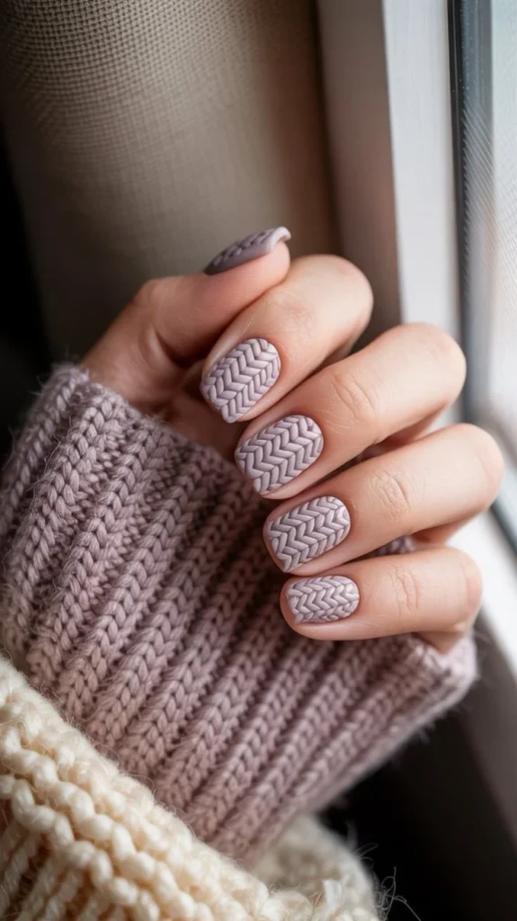 Cozy Sweater Texture Nails