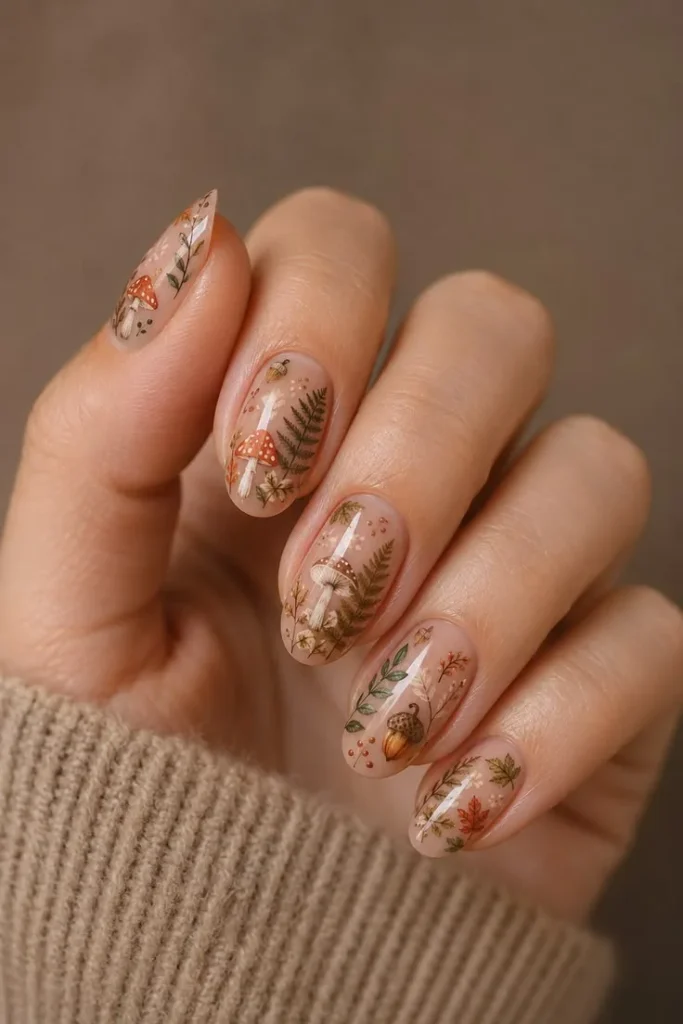 Cute Mushroom Fall Nails