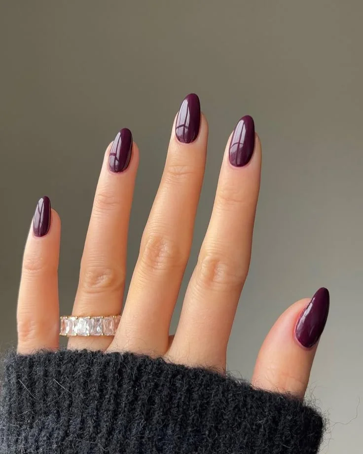 Deep Plum Simple Nails