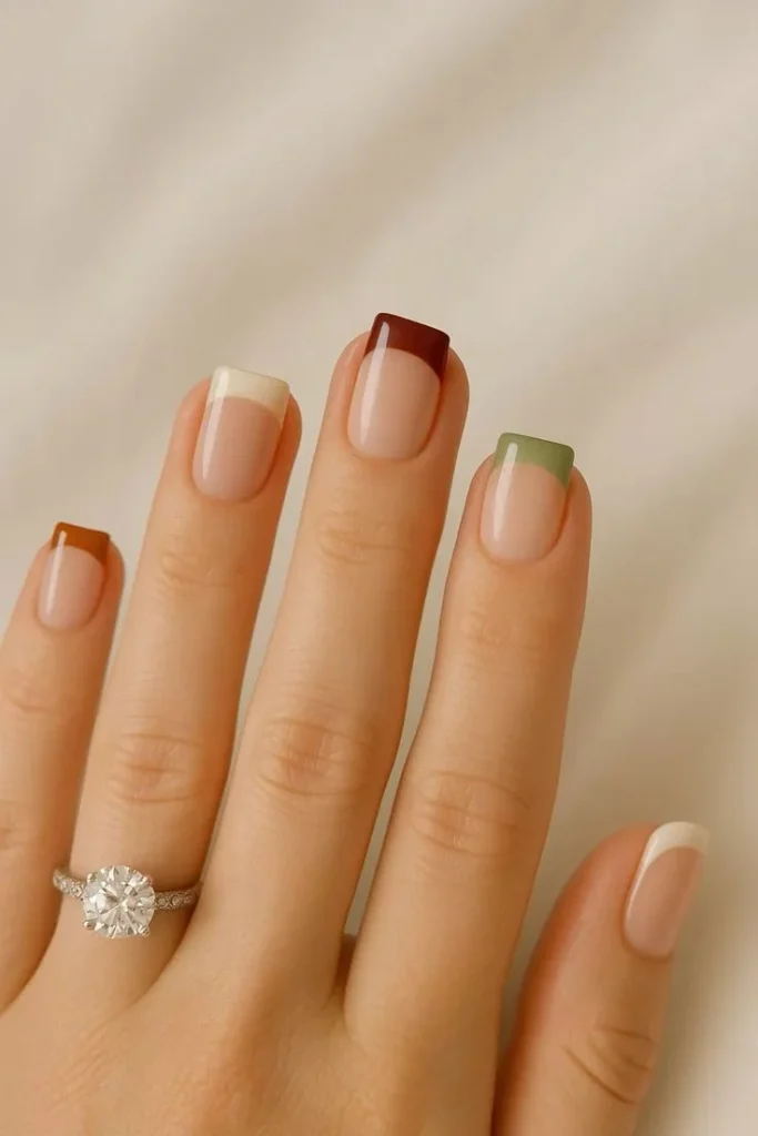 14 Fall Coffin Nails Ideas That Make Your Autumn Manicure Look Trendy And Chic 12 Fall French Tip Coffin Nails
