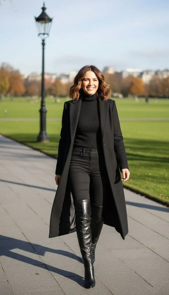 15 Fall Outfits With Boots That Make Every Autumn Look Feel Stylish 7 Long Cardigan With Tall Boots