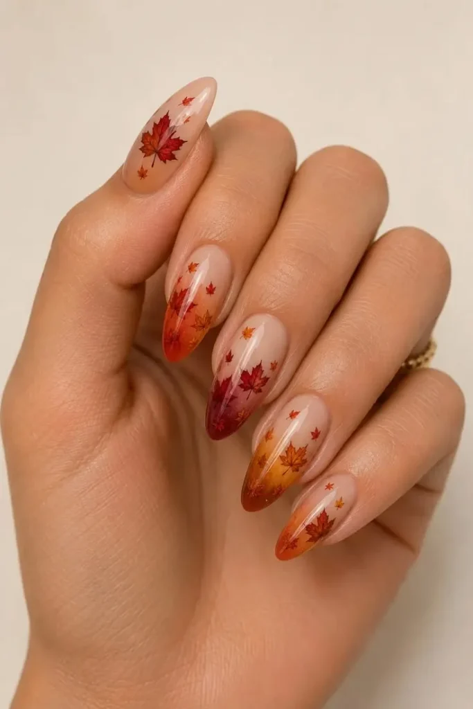 Maple Leaf Nail Art