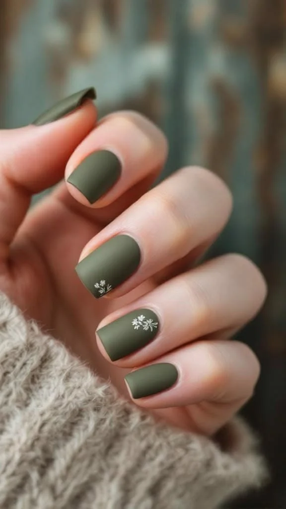 Matte Olive Green Fall Design