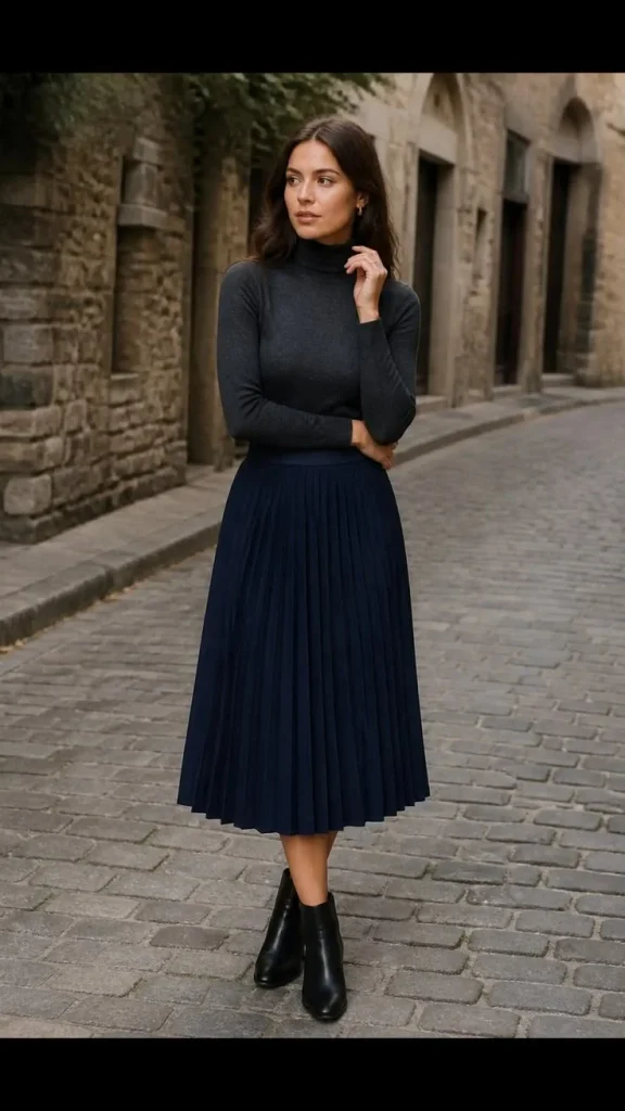 17 Simple Fall Outfits That Make Everyday Dressing Easy and Stylish 17 Midi Skirt With a Sweater