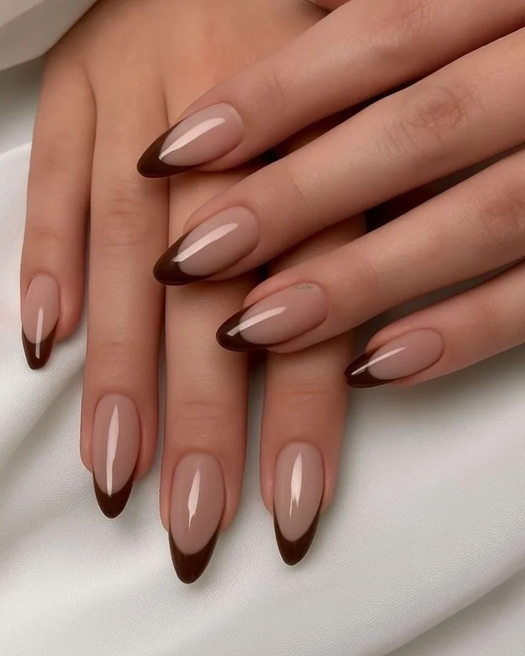 Minimal Brown French Tips