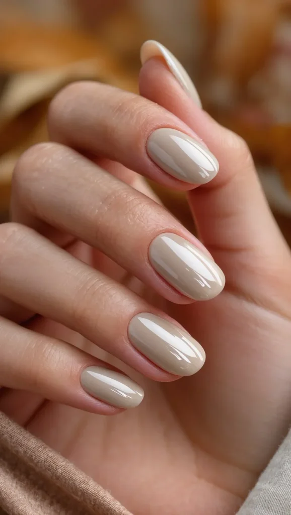 Neutral Latte Nail Design