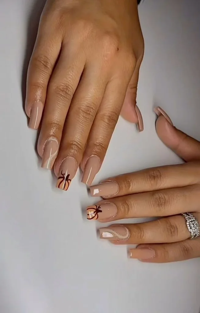 16 Fall Pumpkin Nails Ideas That Bring Cozy Autumn Charm To Your Manicure 16 Neutral Pumpkin Fall Nails