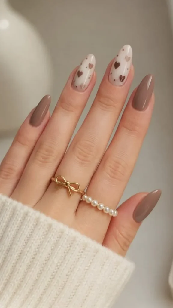 Nude Beige Fall Nails