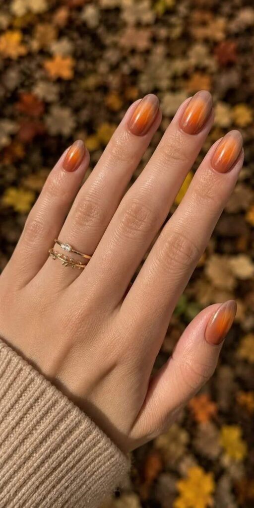 16 Fall Pumpkin Nails Ideas That Bring Cozy Autumn Charm To Your Manicure 13 Pumpkin Aura Nails