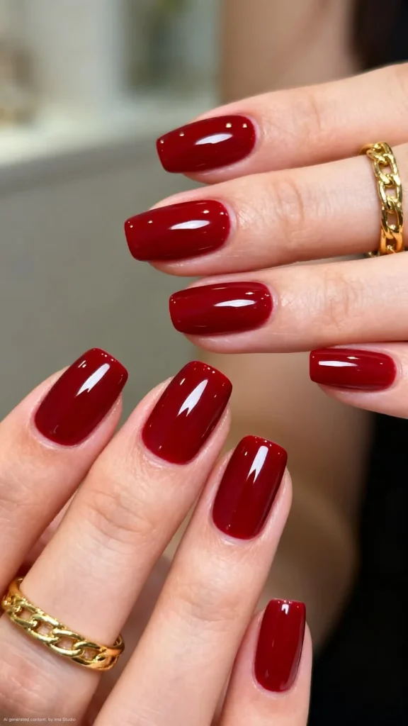 15 Fall Square Nails Ideas That Look Chic, Clean, And Perfect For Autumn 12 Red Velvet Square Nails